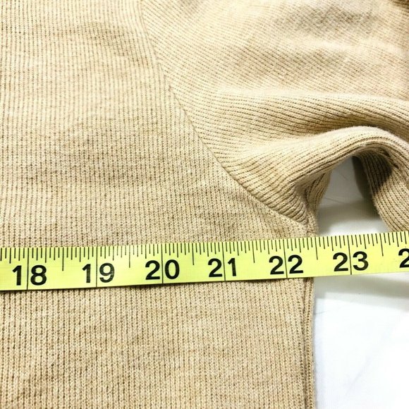 U.S. Polo Assn Sweater Pullover 1/4 Zip Mock Neck Knit Cotton Blend Beige M NWOT - Picture 10 of 12